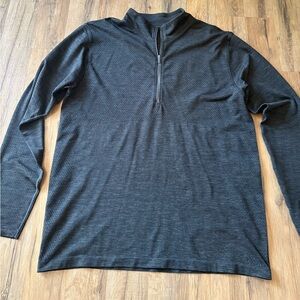 Men's Lululemon metal vent Charcoal Black Quarter-Zip Performance Top